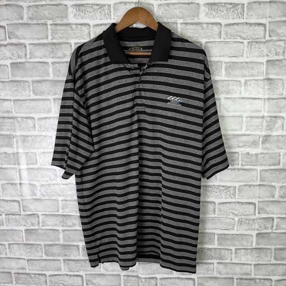 Lone Cypress x Desert Mountain Black & Gray Performance Golf Polo Men XL Stretch - Picture 2 of 7